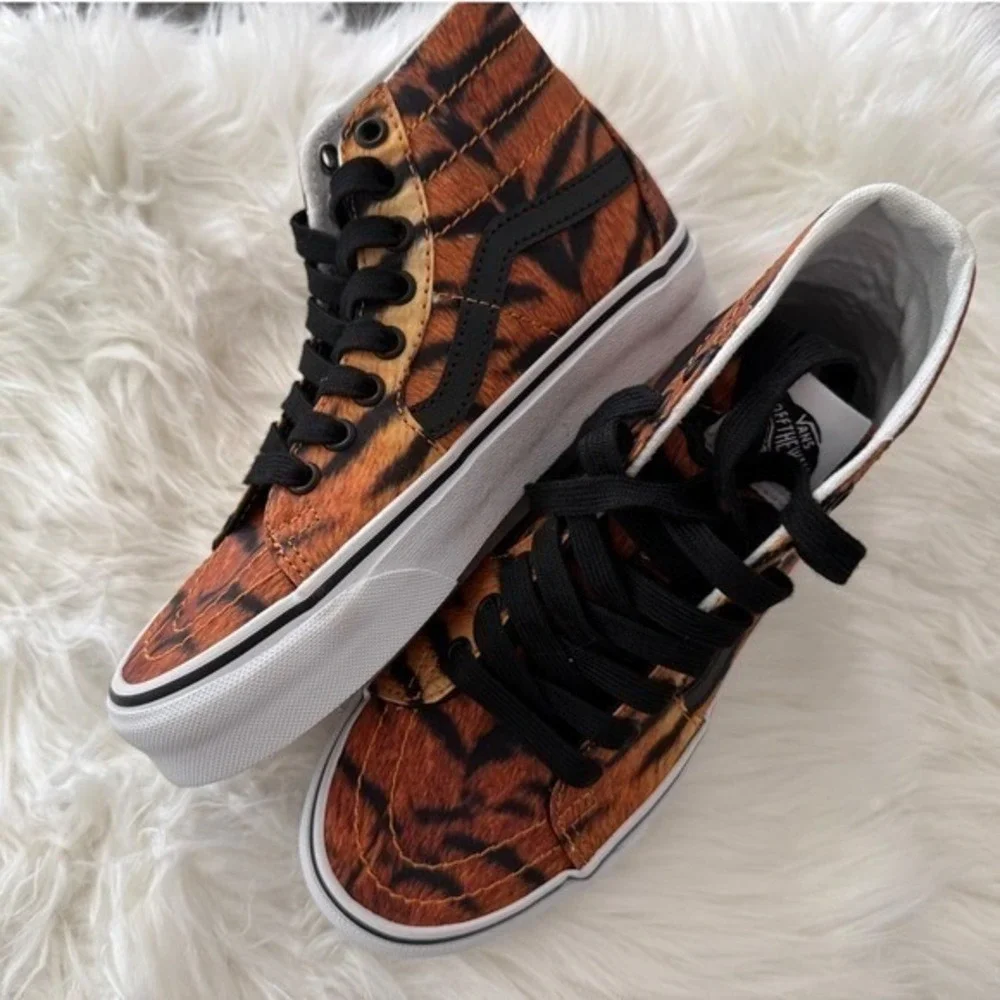 Vans Sk8 Hi Tapered Tiger Print High Top Sneakers Womens US 5.5 NEW Skate‎ Shoes